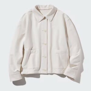 NWT Uniqlo Jersey Relaxed Jacket (Natural, Size M)